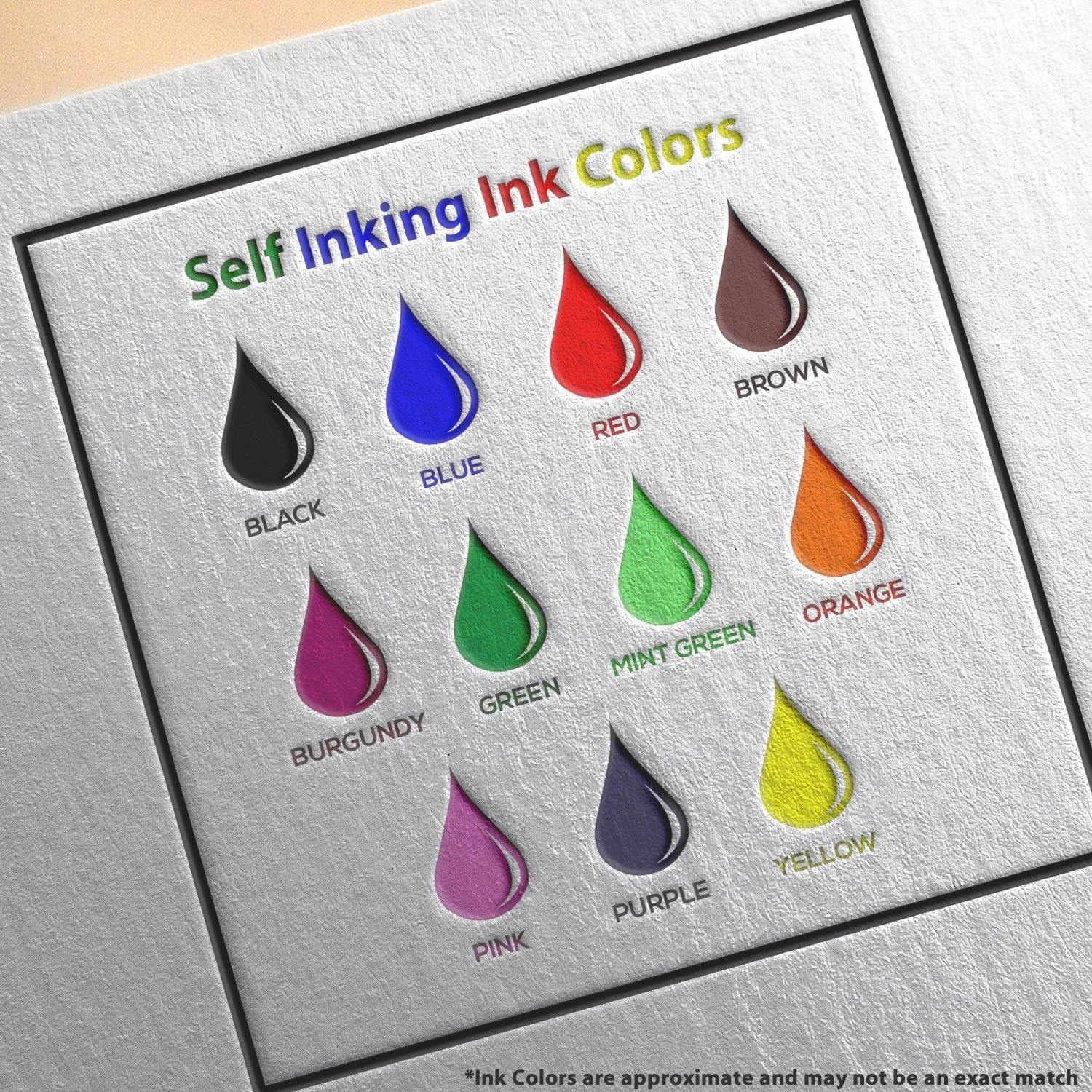 Large Self-Inking COD Outline Stamp Ink Color Options
