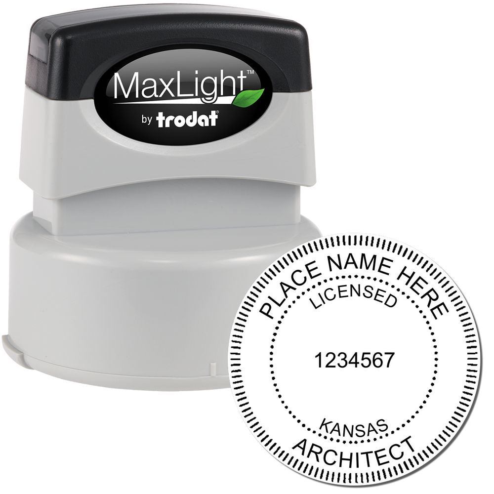 Premium MaxLight Pre-Inked Kansas Architectural Stamp Main Image