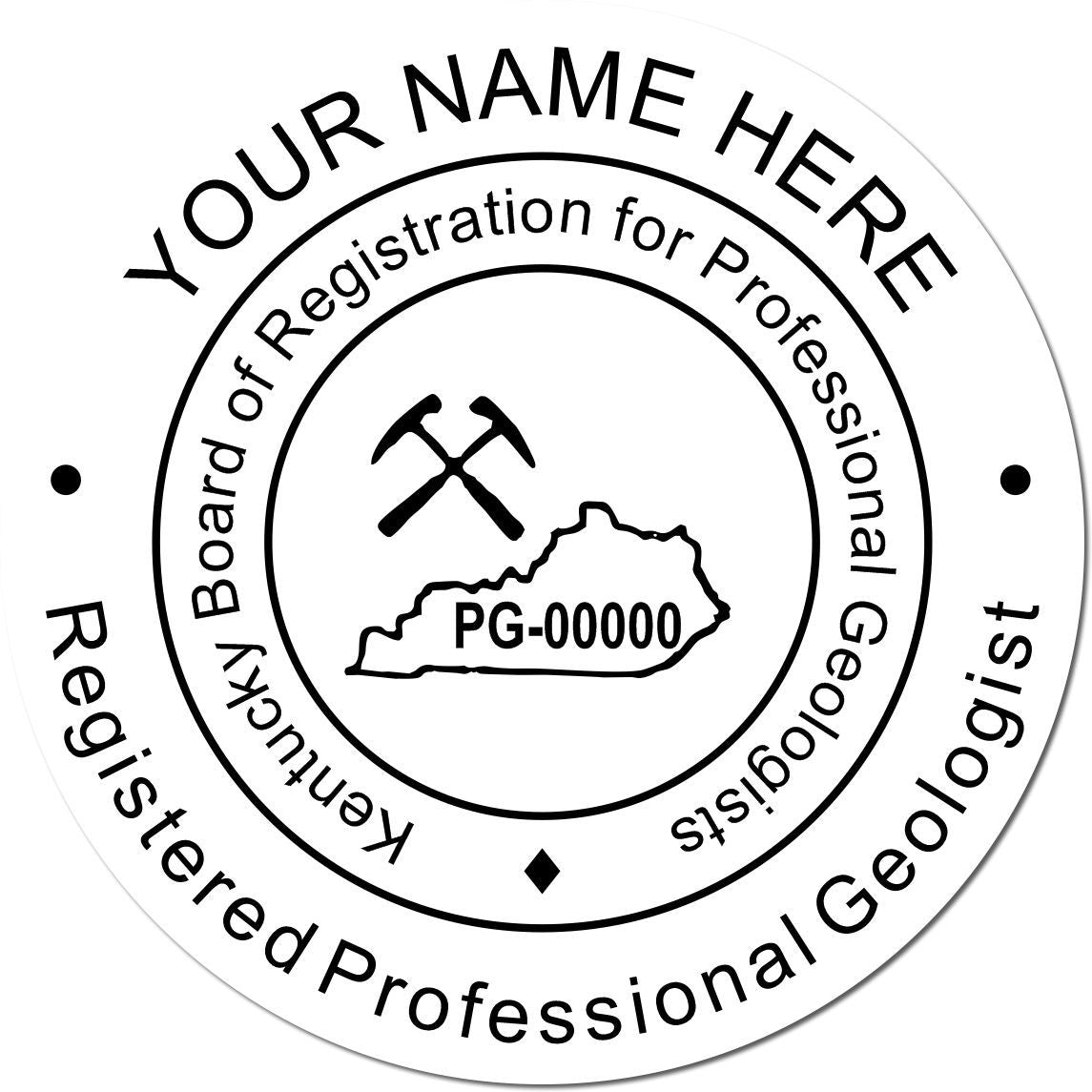 This paper is stamped with a sample imprint of the Kentucky Professional Geologist Seal Stamp, signifying its quality and reliability.