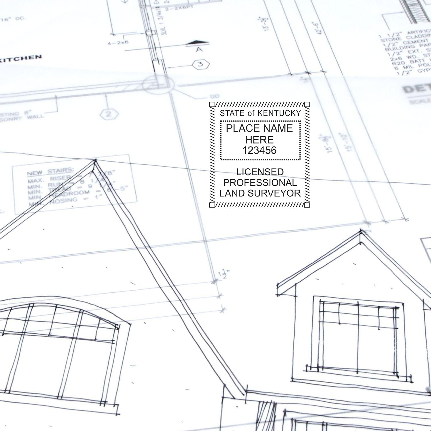 Kentucky Land Surveyor Seal Stamp In Use Photo