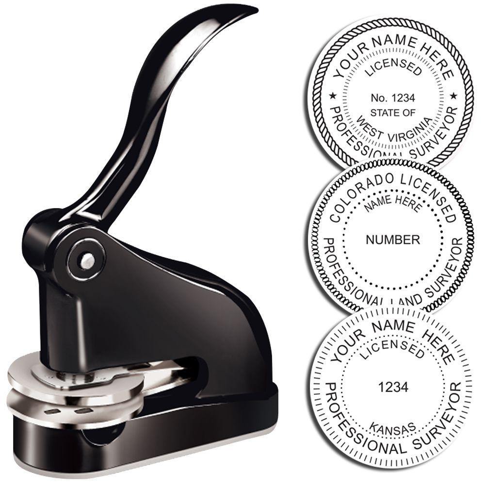 Land Surveyor Black Gift Seal Embosser - Engineer Seal Stamps - Embosser Type_Desk, Embosser Type_Gift, Type of Use_Professional, validate-product-description