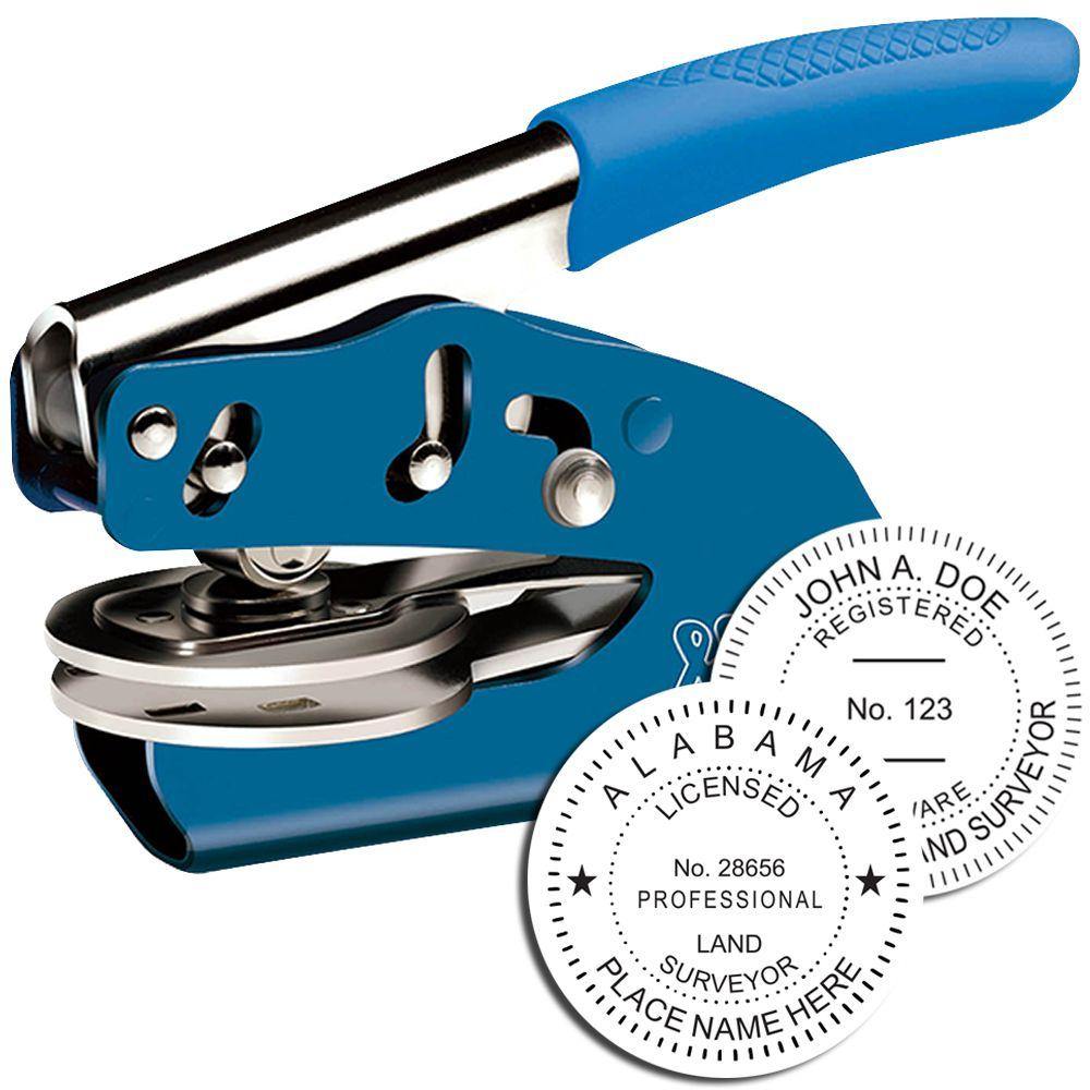 Land Surveyor Blue Soft Seal Embosser - Engineer Seal Stamps - Embosser Type_Handheld, Embosser Type_Soft Seal, Type of Use_Professional