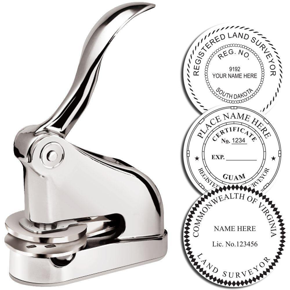 Land Surveyor Chrome Gift Seal Embosser - Engineer Seal Stamps - Embosser Type_Desk, Embosser Type_Gift, Type of Use_Professional, validate-product-description