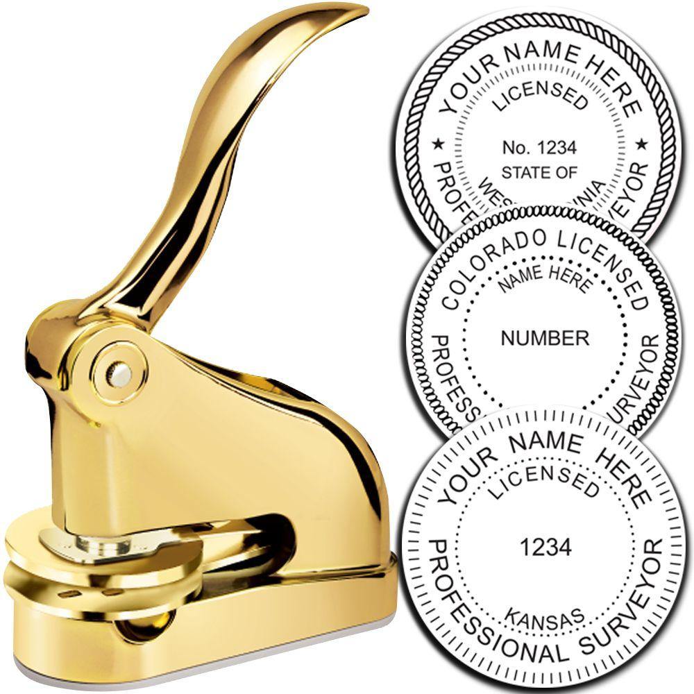 Land Surveyor Gold Gift Seal Embosser - Engineer Seal Stamps - Embosser Type_Desk, Embosser Type_Gift, Type of Use_Professional, validate-product-description