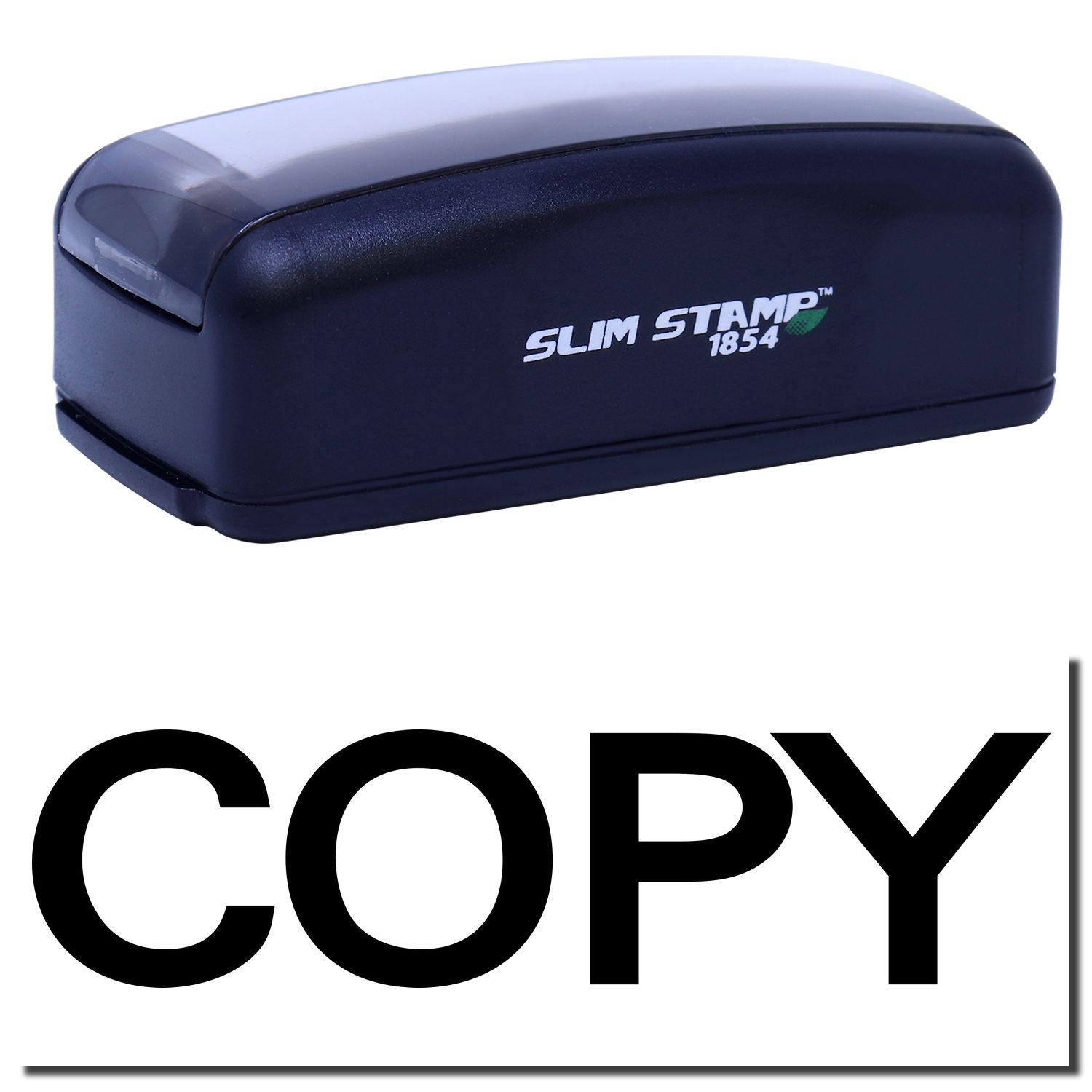 Large Pre-Inked Bold Copy Stamp in black with COPY text stamped below. Compact design, ideal for office use.