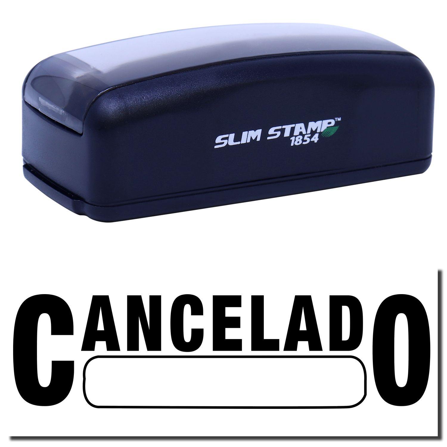 Large Pre-Inked Cancelado with Box Stamp in black, featuring the word CANCELADO in bold letters with a rectangular box below.