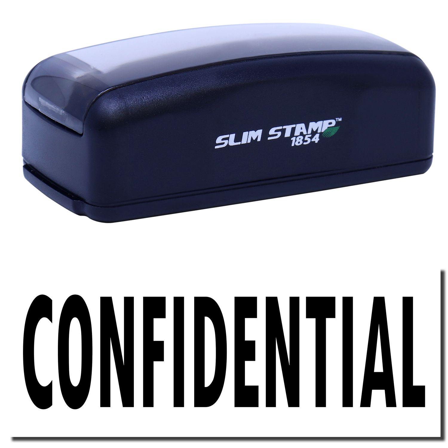 Large Pre-Inked Confidential Stamp in black with CONFIDENTIAL stamped in bold black letters below.