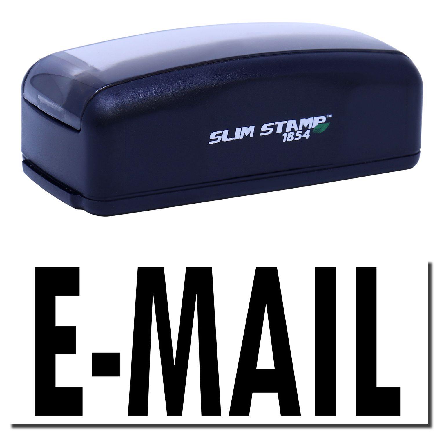 Large Pre-Inked E Mail Stamp in black with E-MAIL text below. Compact design, ideal for office use.