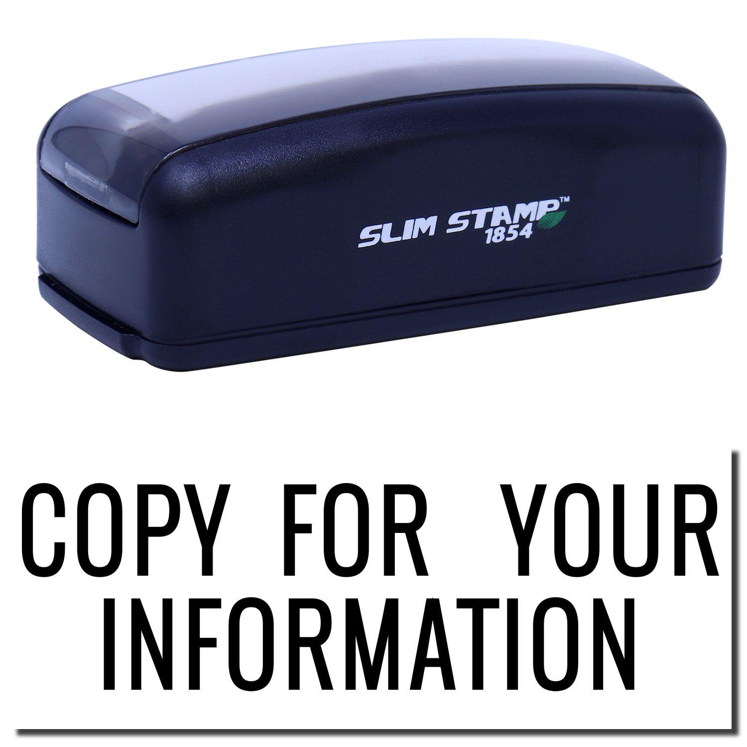 Large Pre-Inked Narrow Copy for your Information Stamp in black, with COPY FOR YOUR INFORMATION text displayed below the stamp.