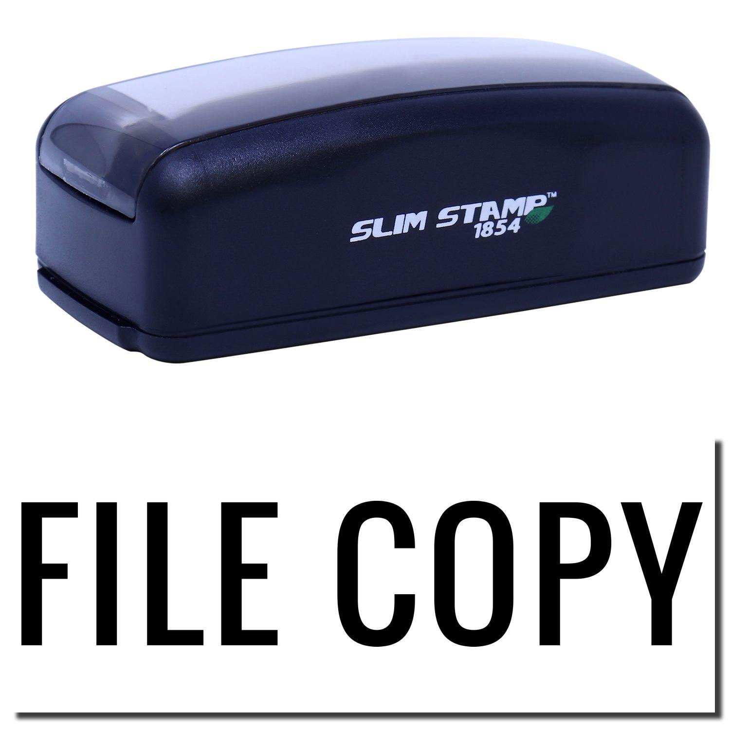 Large Pre-Inked Narrow Font File Copy Stamp in black with FILE COPY text stamped below.