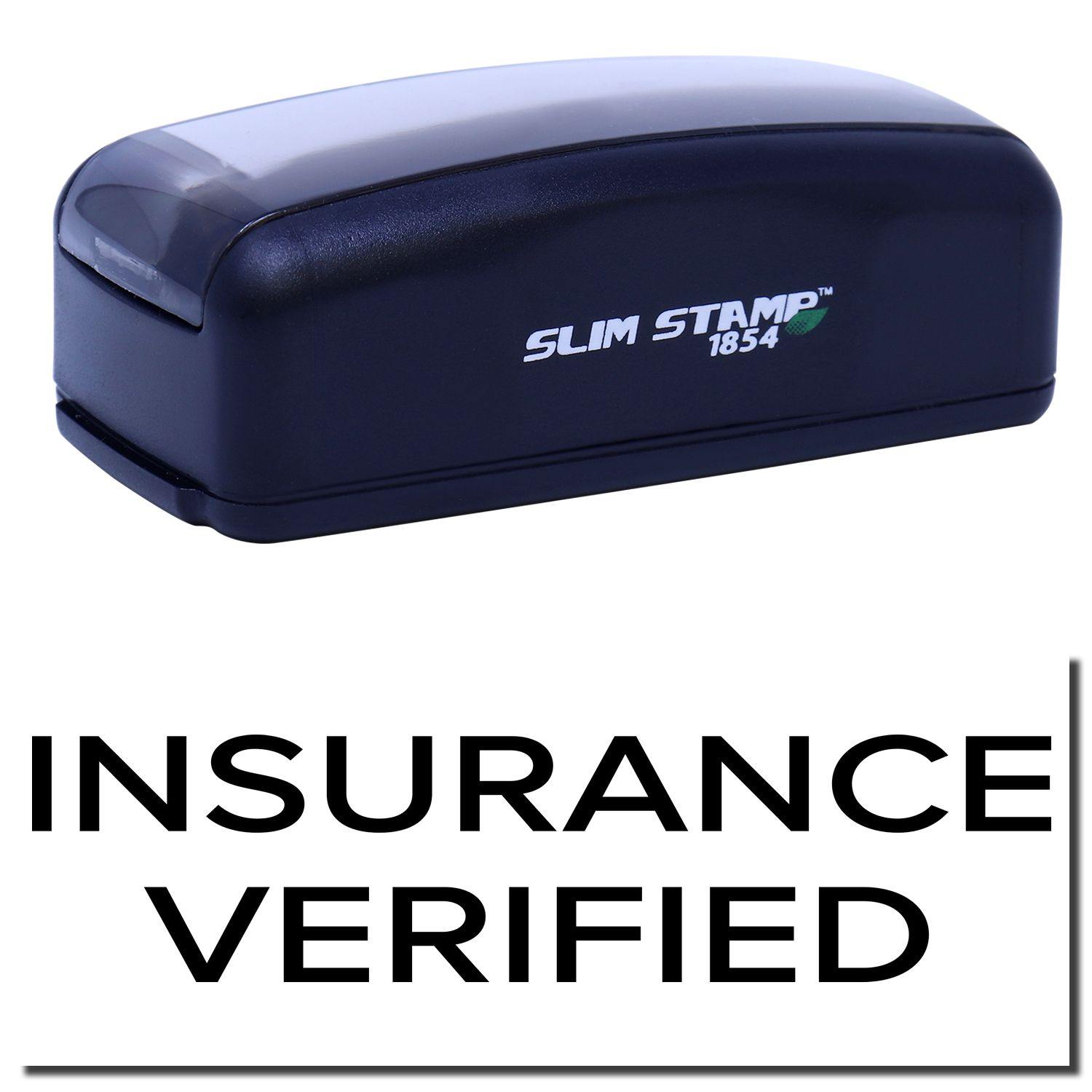 Large Pre-Inked Narrow Font Insurance Verified Stamp in black with INSURANCE VERIFIED text below.