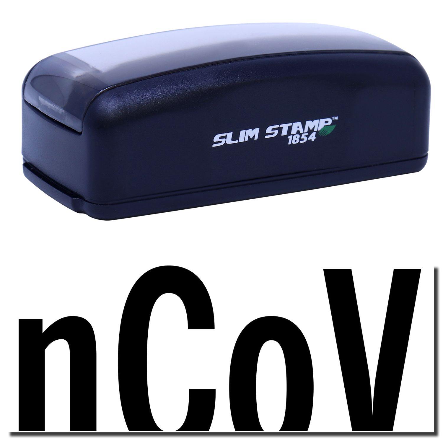 Large Pre-Inked nCov Stamp in black with SLIM STAMP 1854 branding, shown above a bold nCoV text.