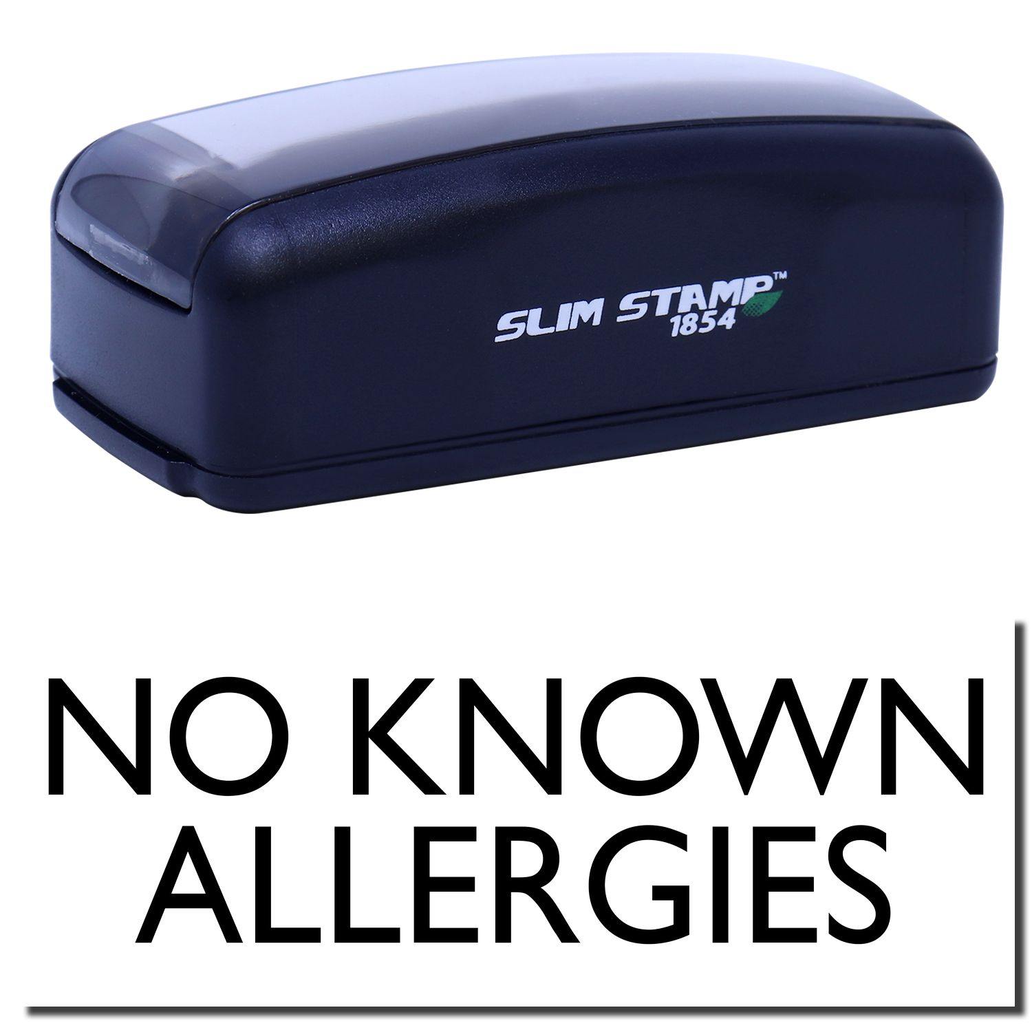 Large Pre-Inked No Known Allergies Stamp in black with No Known Allergies text displayed below.