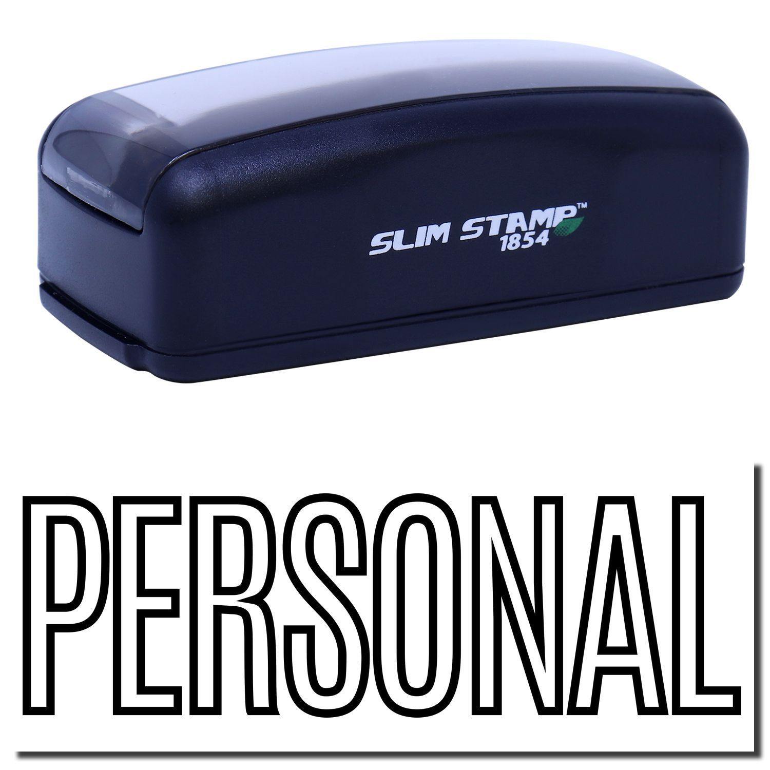 Large Pre-Inked Outline Personal Stamp in black, featuring the text PERSONAL below the stamp.