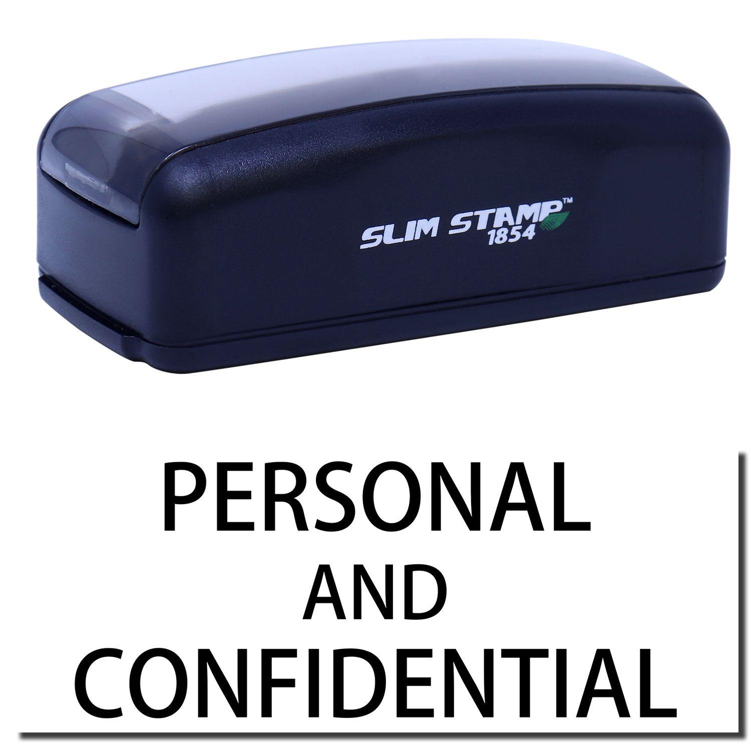 Large Pre-Inked Personal Confidential Stamp in black with PERSONAL AND CONFIDENTIAL text below.