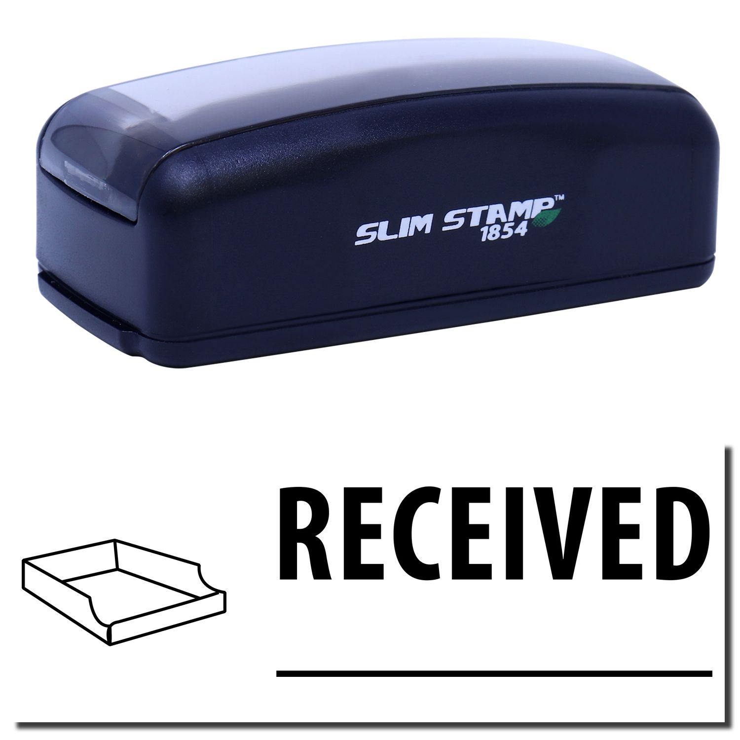 Large Pre-Inked Received with Box Stamp in black, showing the word RECEIVED with a box icon below the stamp.