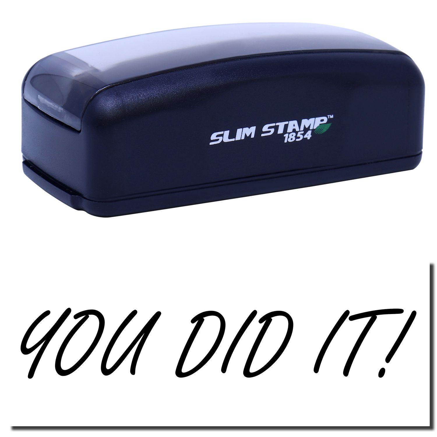 Large Pre-Inked You Did It Stamp in black with YOU DID IT! text below. Compact design, ideal for rewarding achievements.