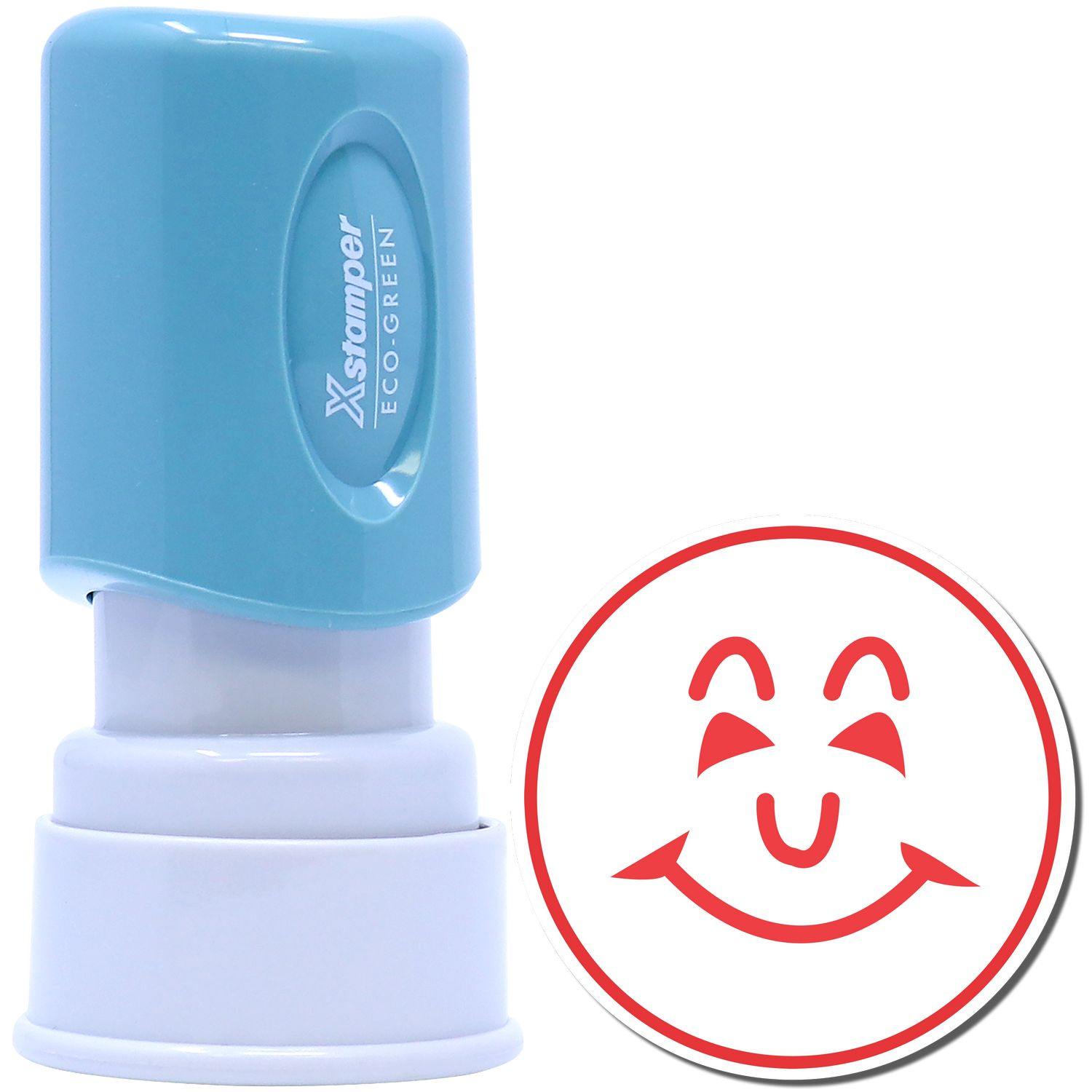 Round Smiley Face Xstamper Stamp Main Image