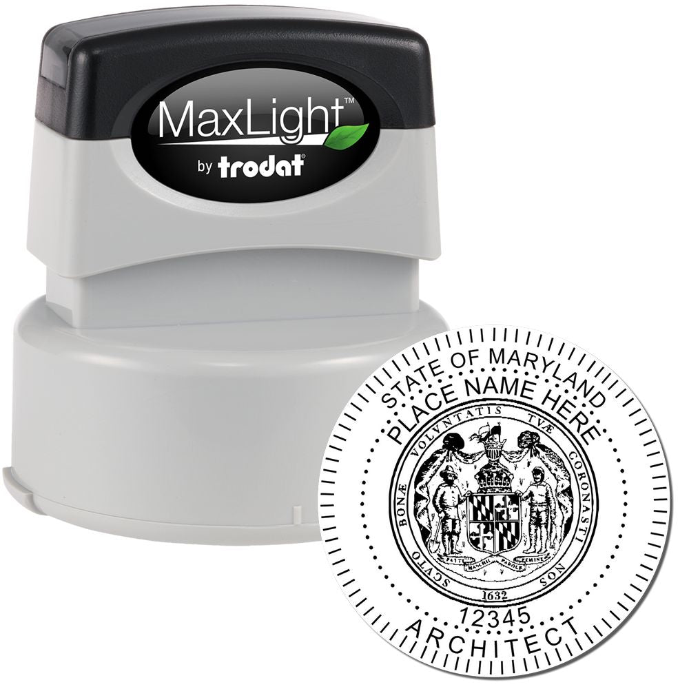 Premium MaxLight Pre-Inked Maryland Architectural Stamp Main Image