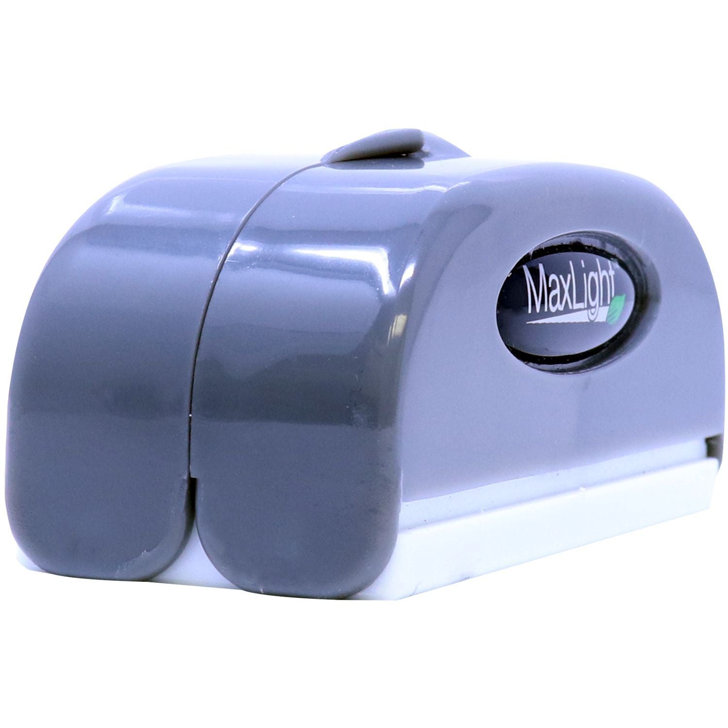 Image of a MaxLight XL2-42 Custom Pre-Inked Business Stamp 11/16 x 1-15/16, featuring a sleek gray design with a compact, ergonomic shape.