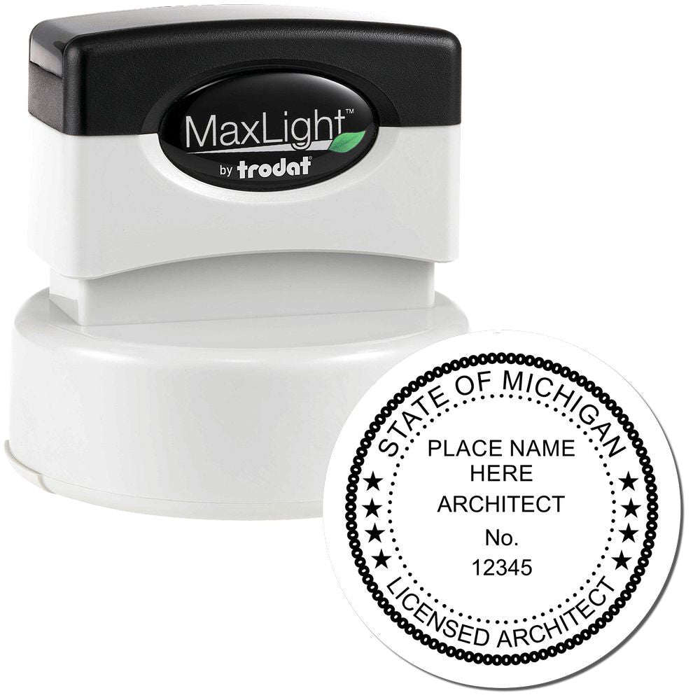 Premium MaxLight Pre-Inked Michigan Architectural Stamp Main Image