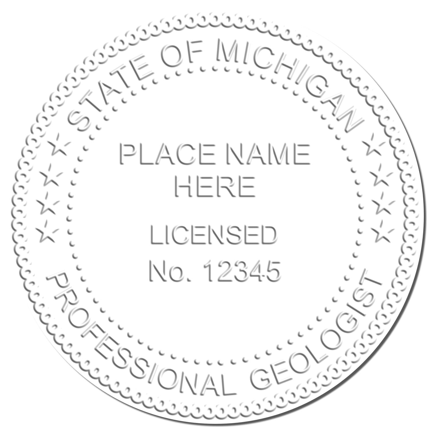 A stamped imprint of the Long Reach Michigan Geology Seal in this stylish lifestyle photo, setting the tone for a unique and personalized product.