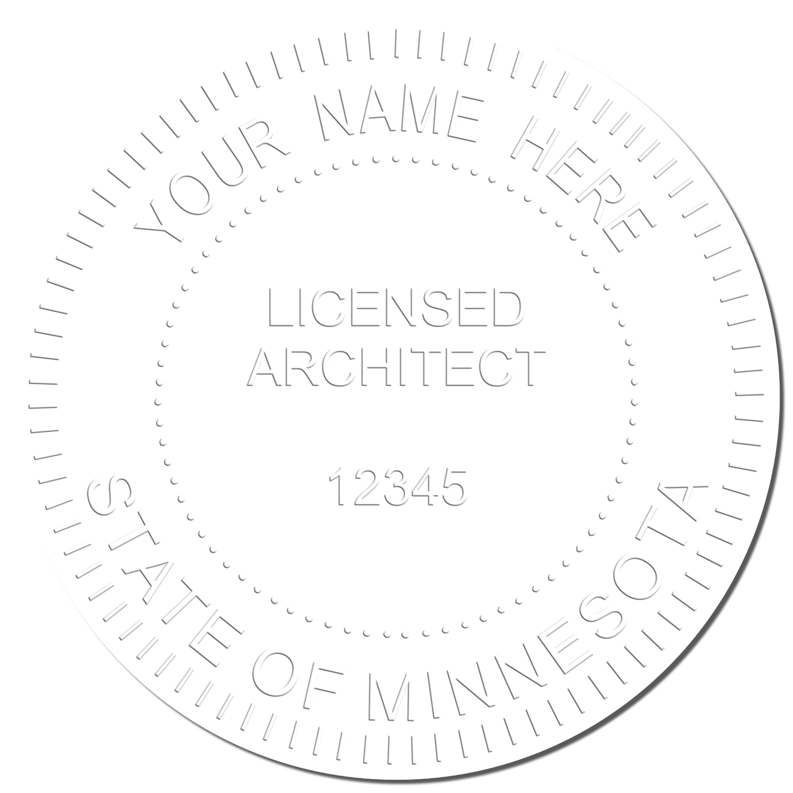 This paper is stamped with a sample imprint of the Hybrid Minnesota Architect Seal, signifying its quality and reliability.