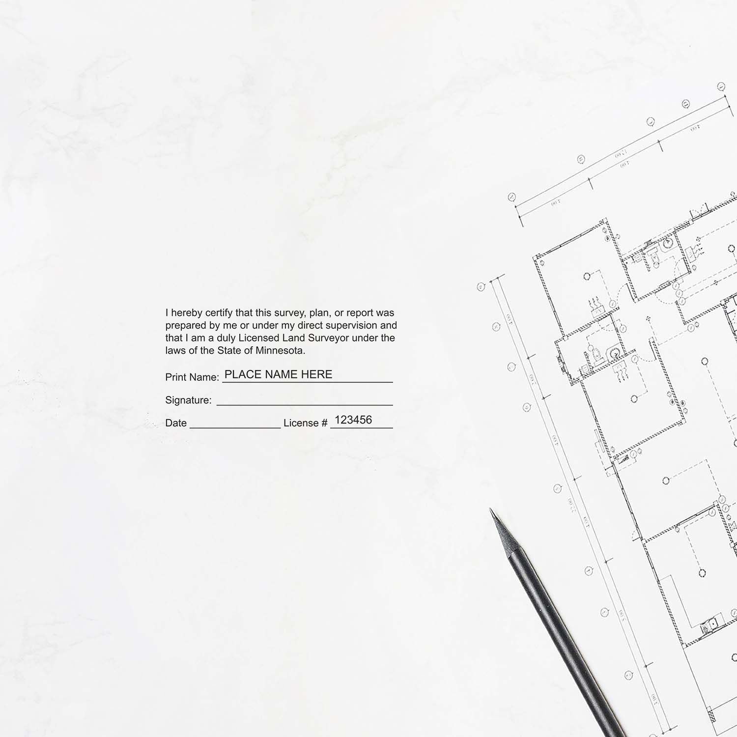 Minnesota Land Surveyor Seal Stamp In Use Photo