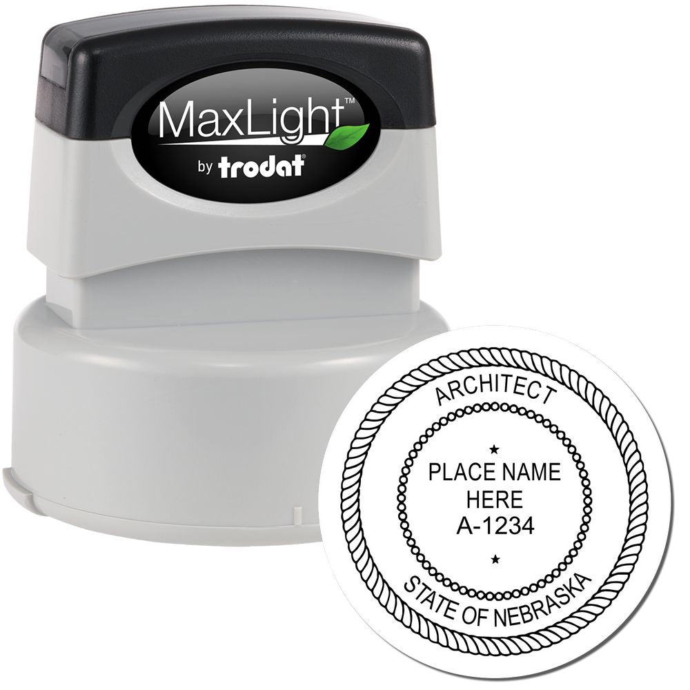 Premium MaxLight Pre-Inked Nebraska Architectural Stamp Main Image