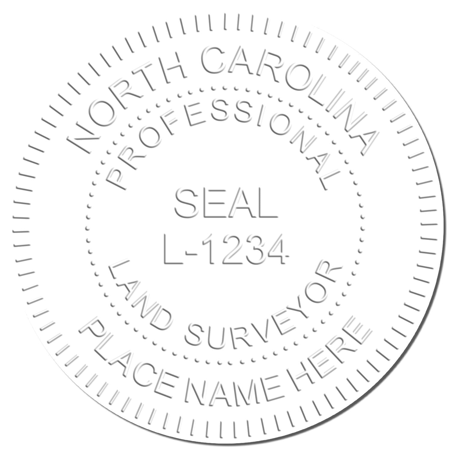 This paper is stamped with a sample imprint of the Long Reach North Carolina Land Surveyor Seal, signifying its quality and reliability.