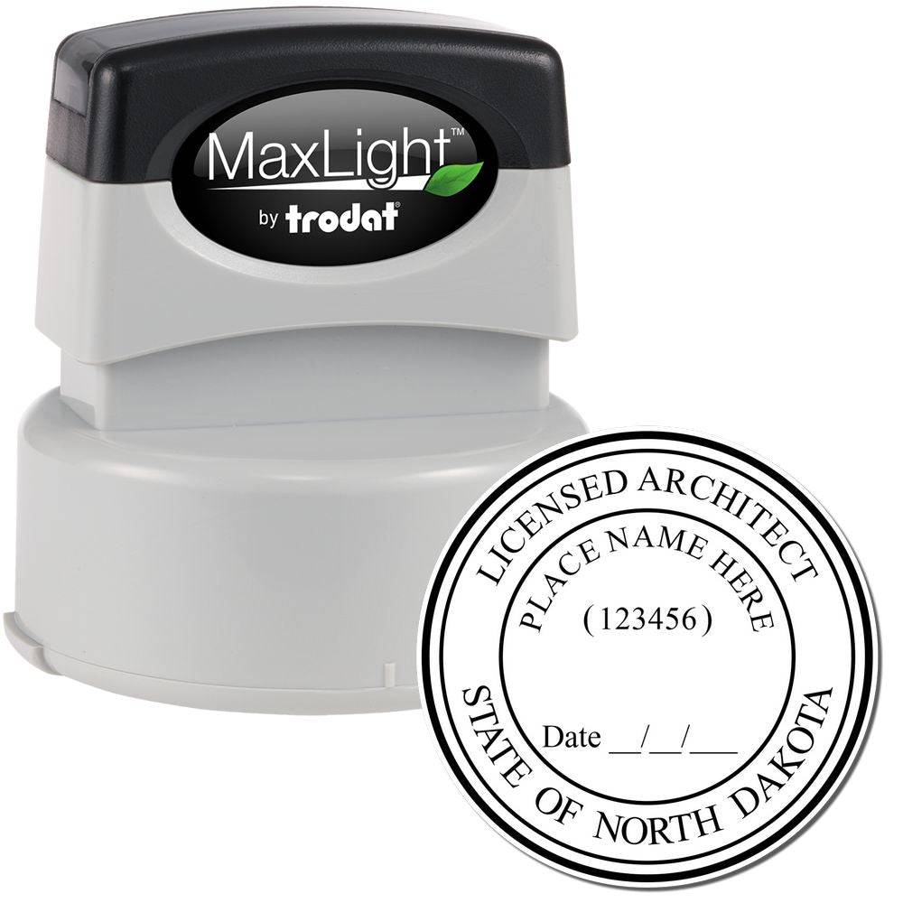 Premium MaxLight Pre-Inked North Dakota Architectural Stamp Main Image