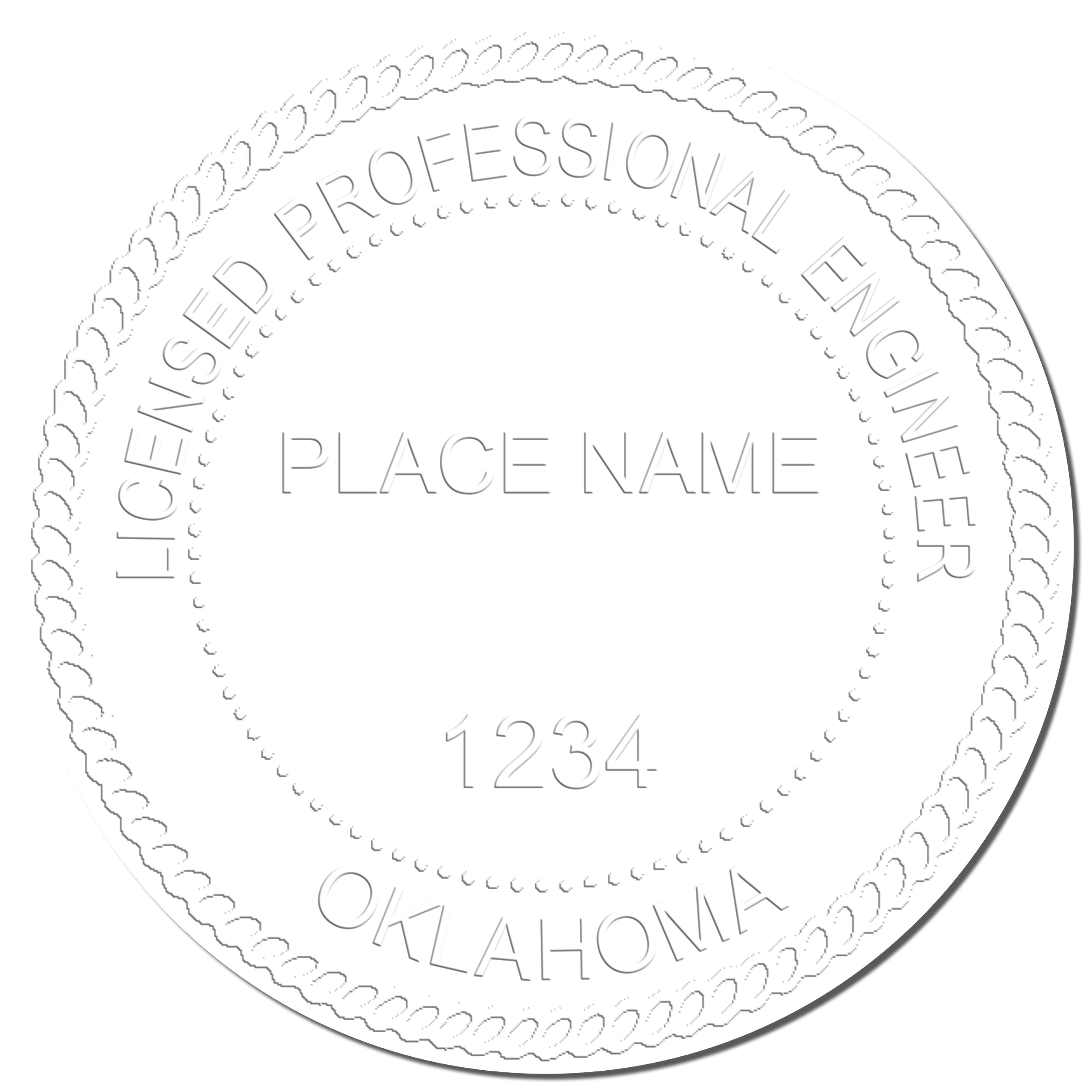 This paper is stamped with a sample imprint of the Gift Oklahoma Engineer Seal, signifying its quality and reliability.