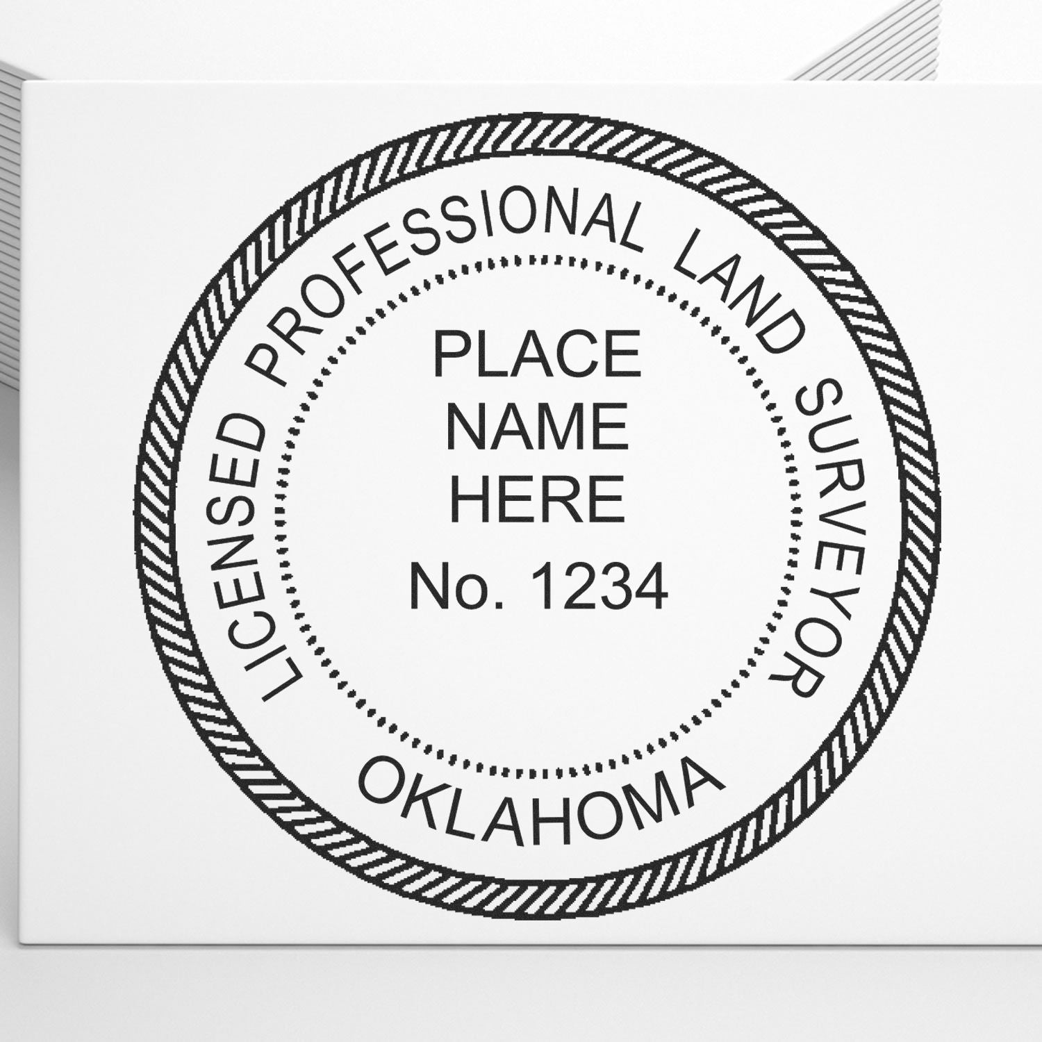 Oklahoma Land Surveyor Seal Stamp In Use Photo