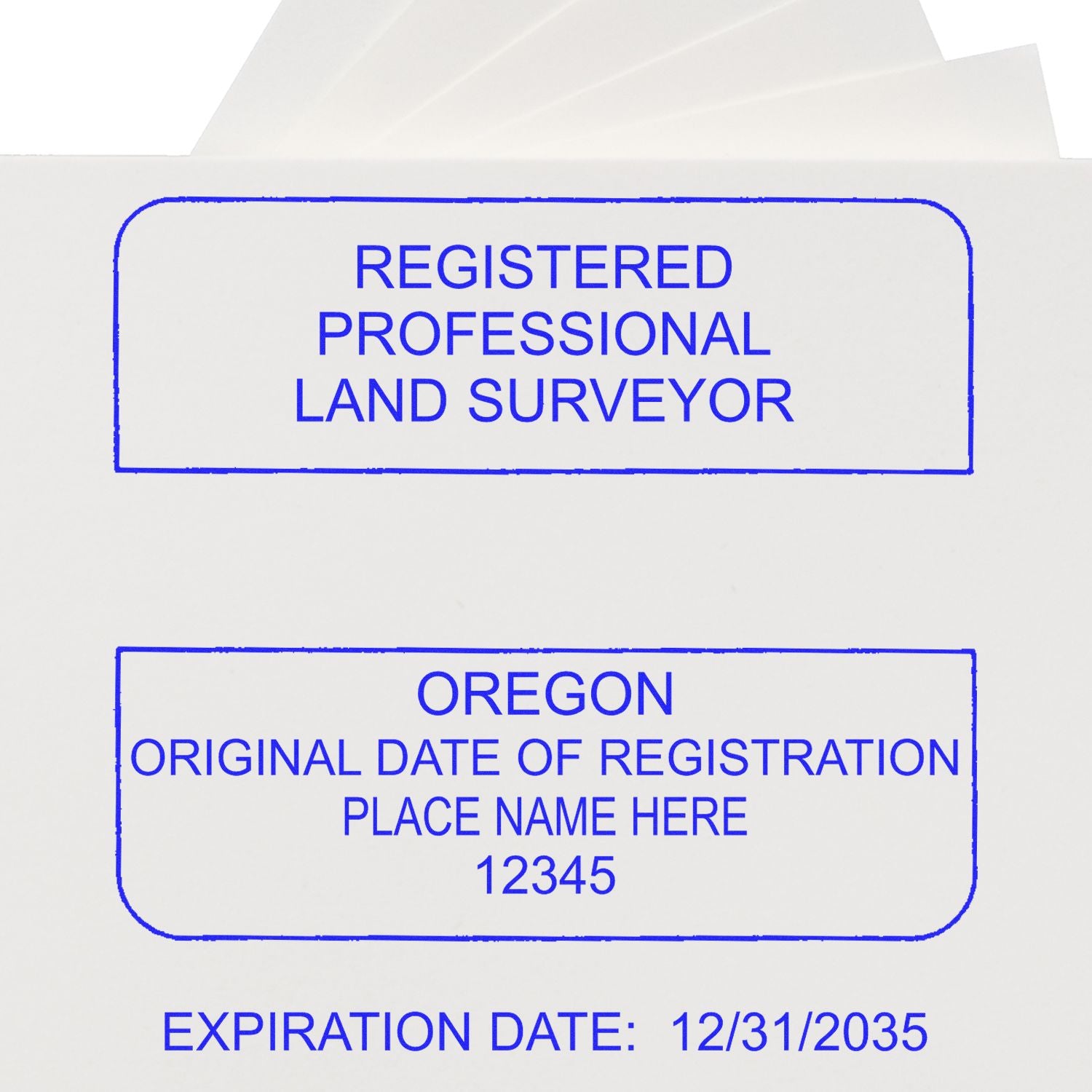 Oregon Land Surveyor Seal Stamp In Use Photo