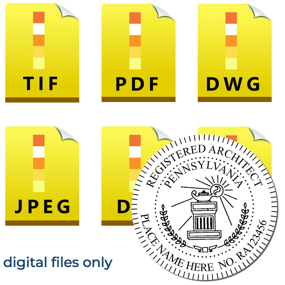 Digital Pennsylvania Architect Stamp, Electronic Seal for Pennsylvania Architect Main Image