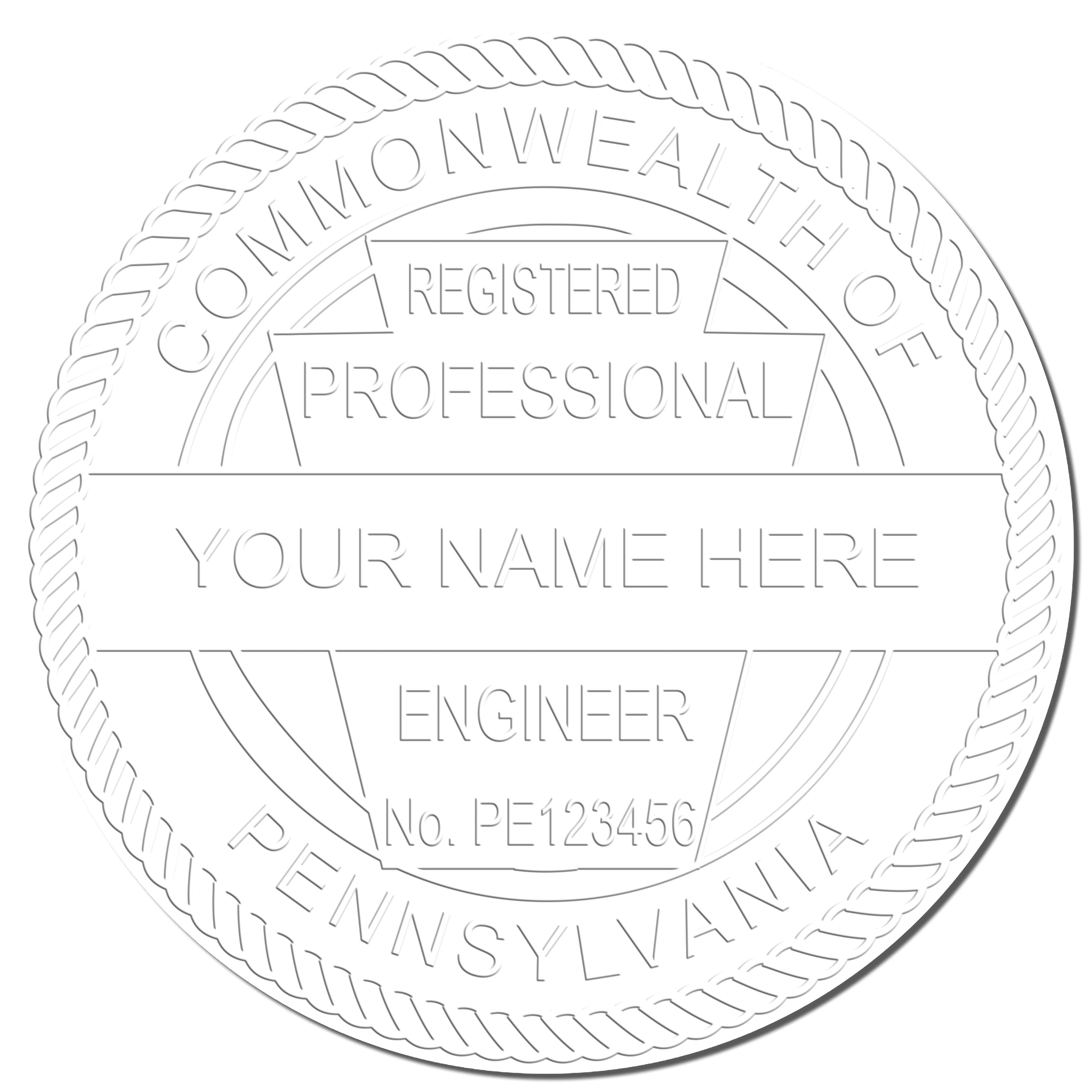 This paper is stamped with a sample imprint of the Hybrid Pennsylvania Engineer Seal, signifying its quality and reliability.
