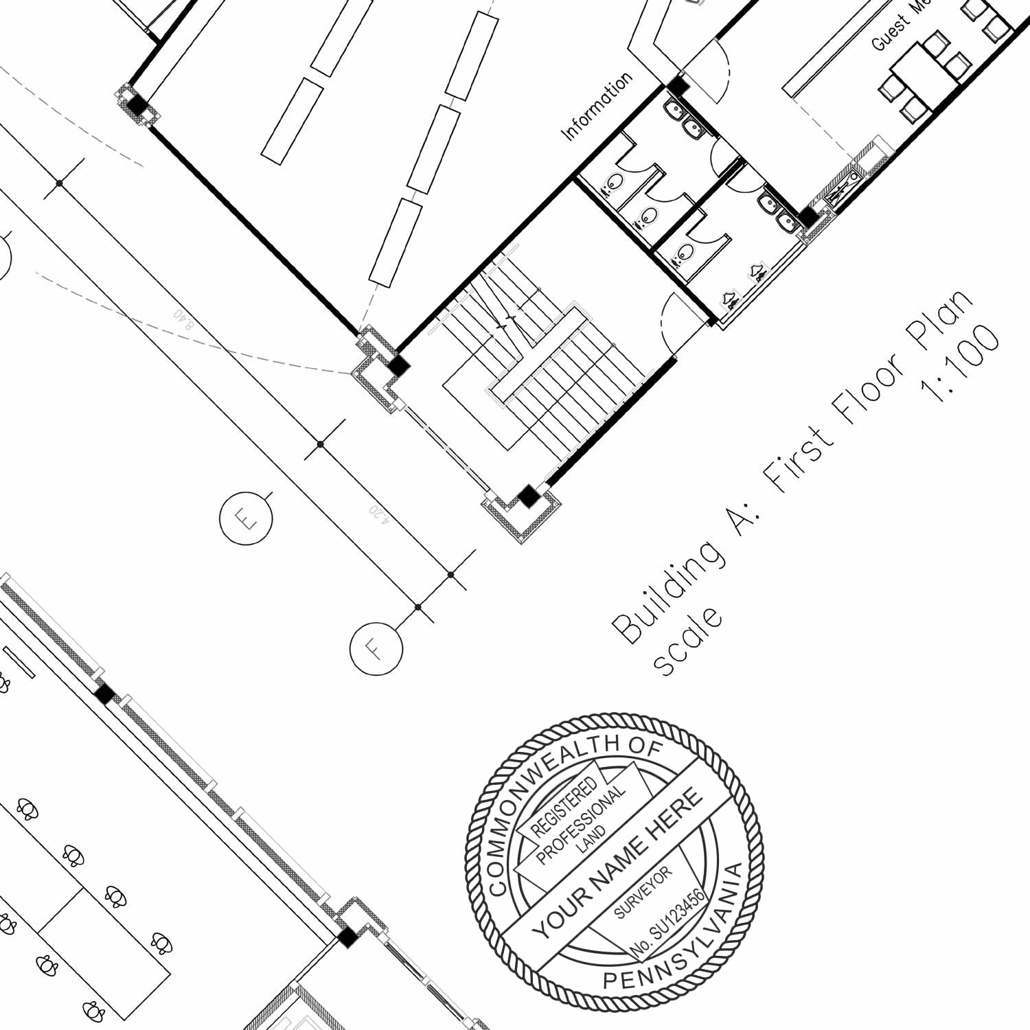 Pennsylvania Land Surveyor Seal Stamp In Use Photo