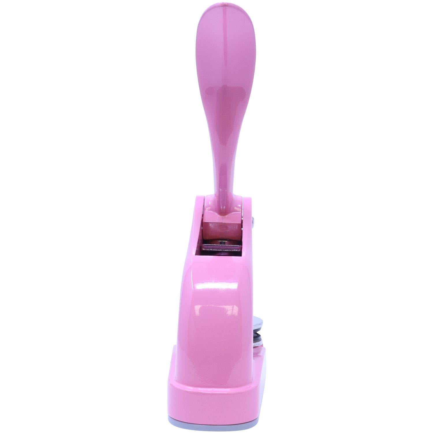 Pink Land Surveyor Gift Embosser with a sleek handle and sturdy base, designed for precise embossing.