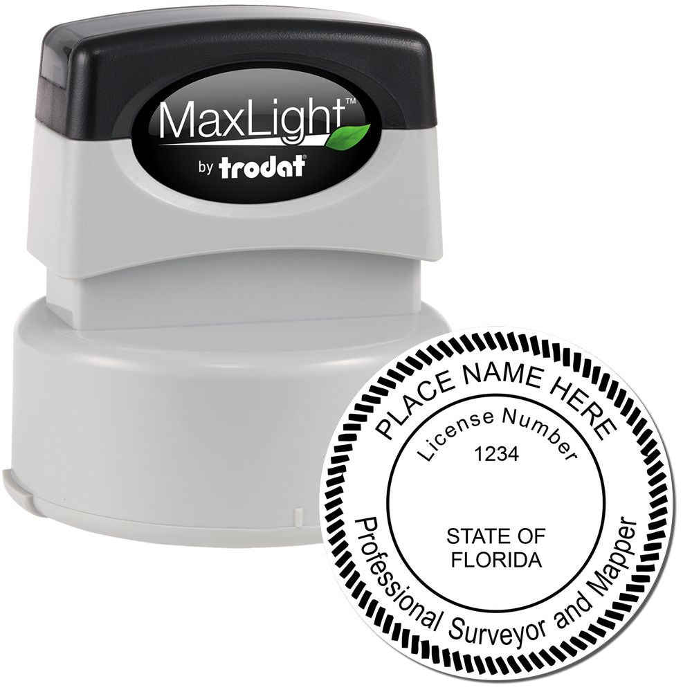 Premium MaxLight Pre-Inked Florida Surveyors Stamp Main Image