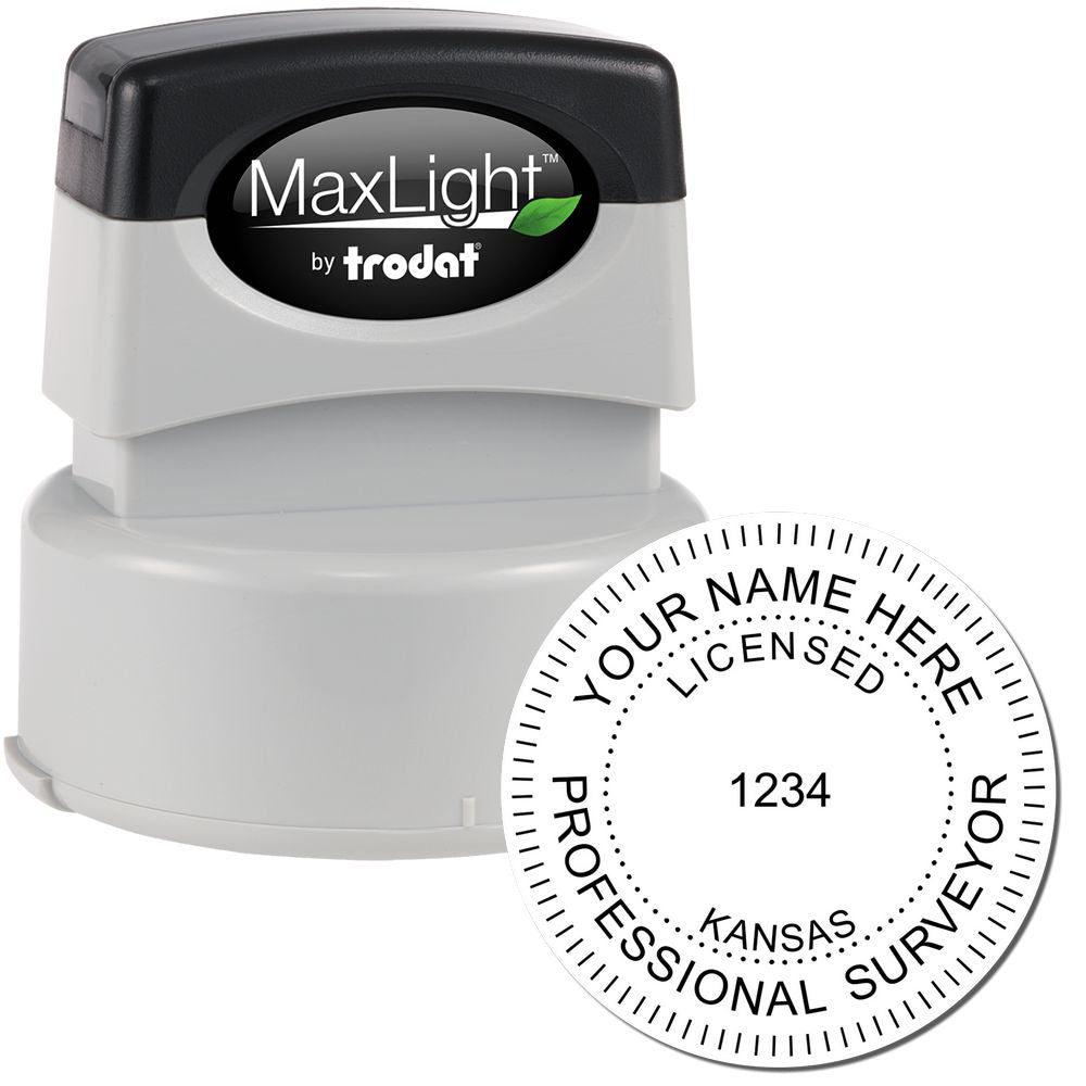 Premium MaxLight Pre-Inked Kansas Surveyors Stamp Main Image