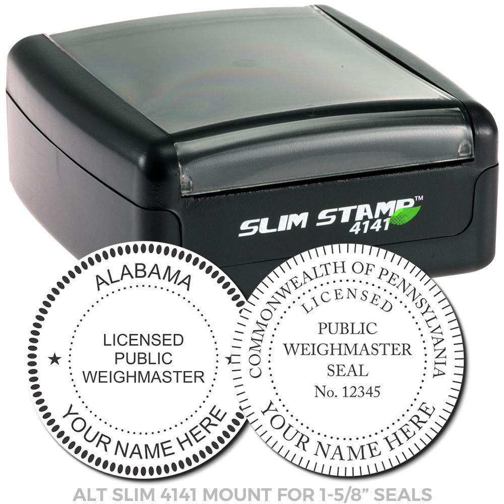 Public Weighmaster Slim Pre-Inked Rubber Stamp of Seal - Engineer Seal Stamps - Stamp Type_Pre-Inked, Type of Use_Professional