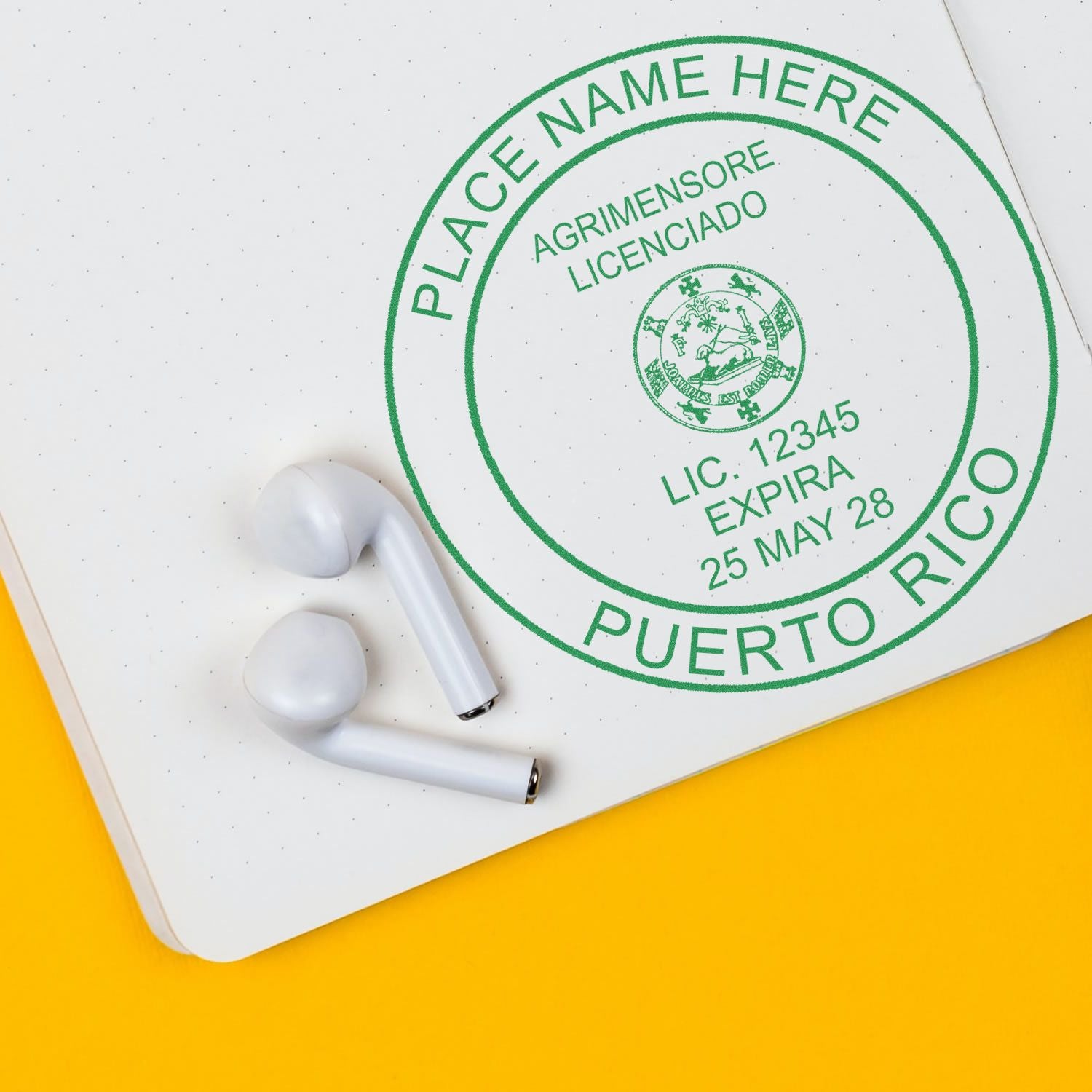 Puerto Rico Land Surveyor Seal Stamp In Use Photo