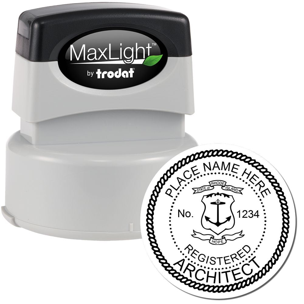 Premium MaxLight Pre-Inked Rhode Island Architectural Stamp Main Image