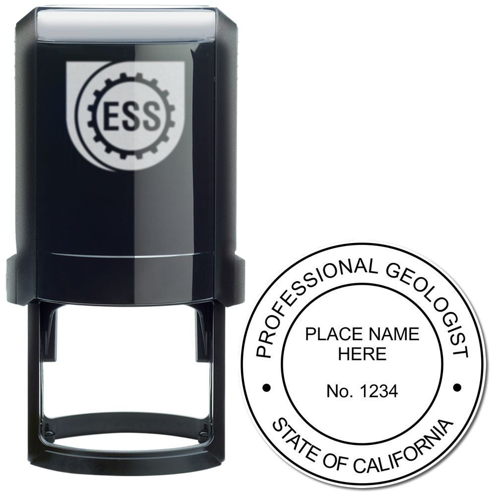 The main image for the Self-Inking California Geologist Stamp depicting a sample of the imprint and imprint sample