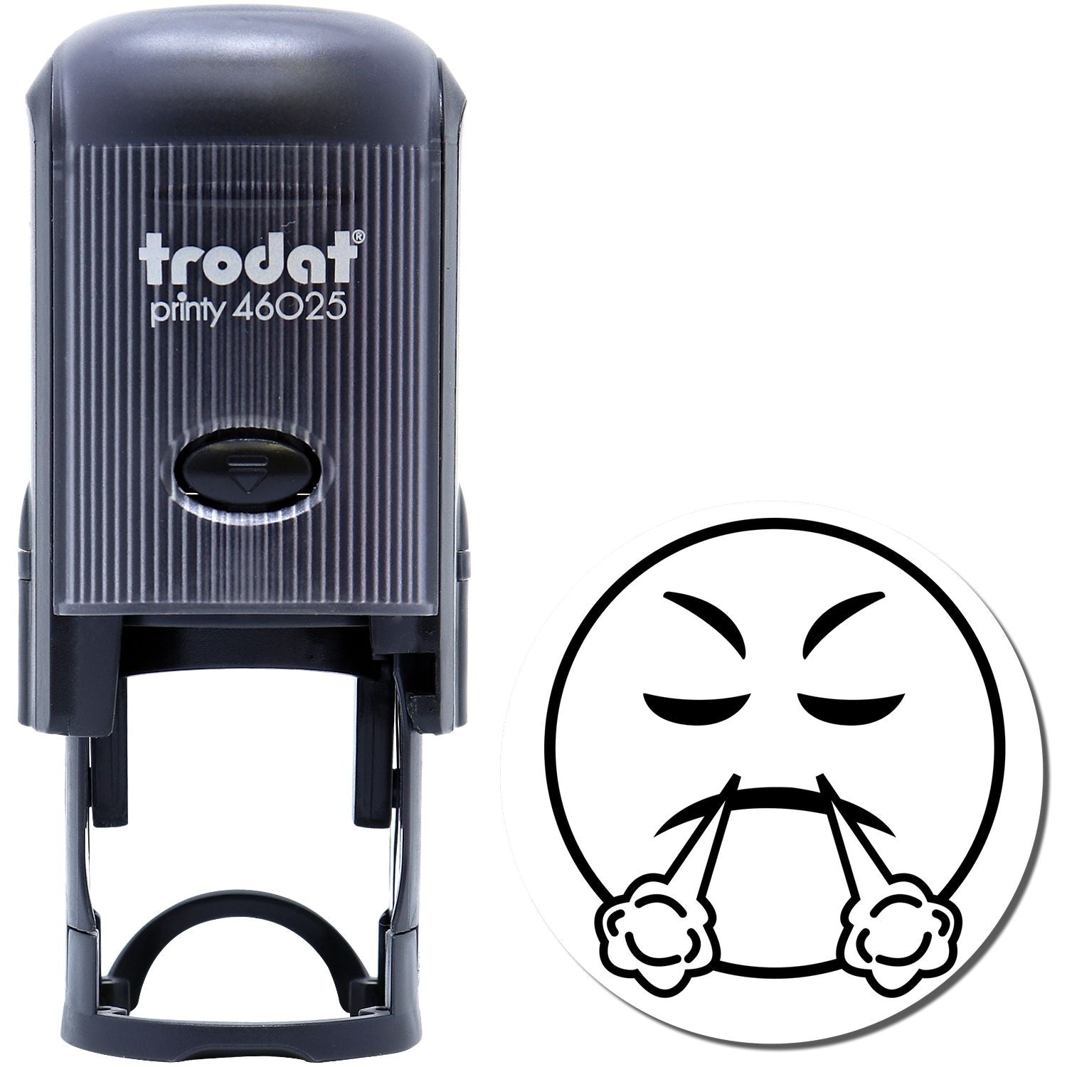 Self-Inking Round Angry Smiley Stamp Main Image