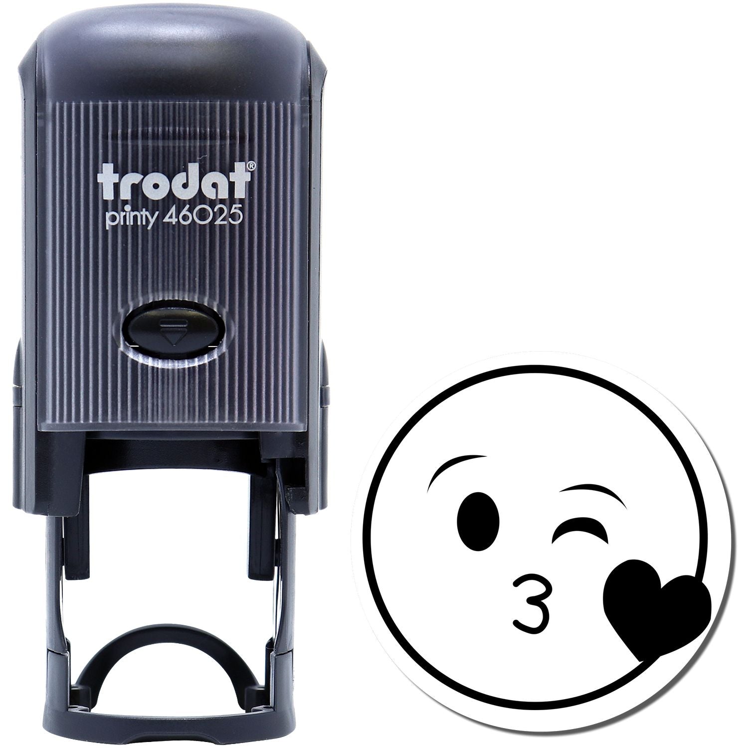 Self-Inking Round Happy Smiley Stamp Main Image