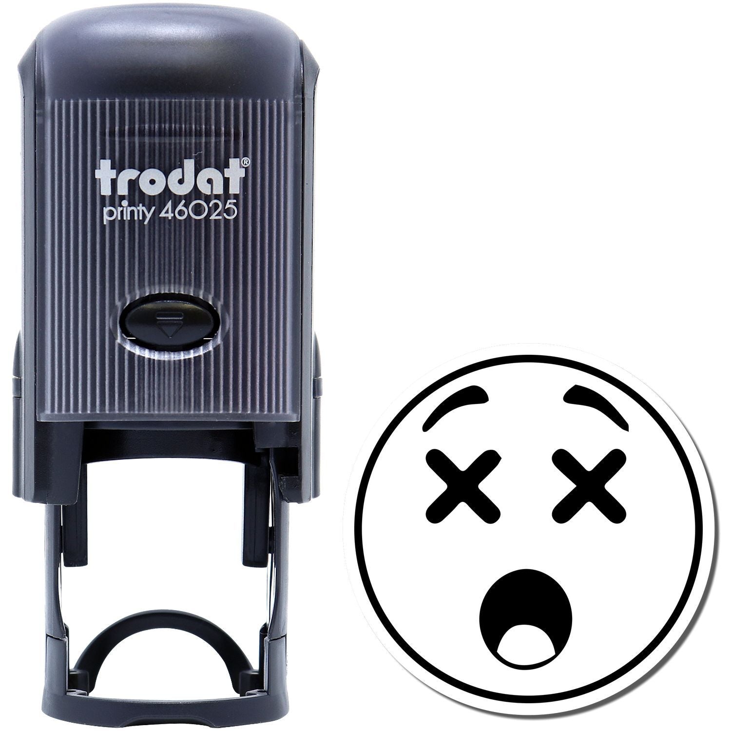 Self-Inking Round Shocked Smiley Stamp Main Image