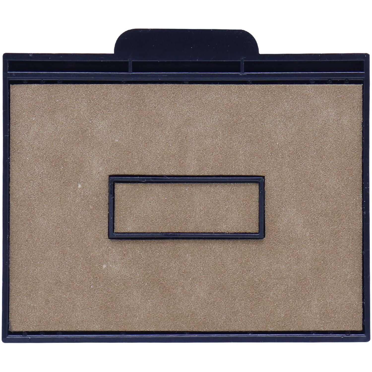 Two Color Replacement Ink Pad for HM-6104 Stamps, featuring a rectangular design with a tan surface and black border.