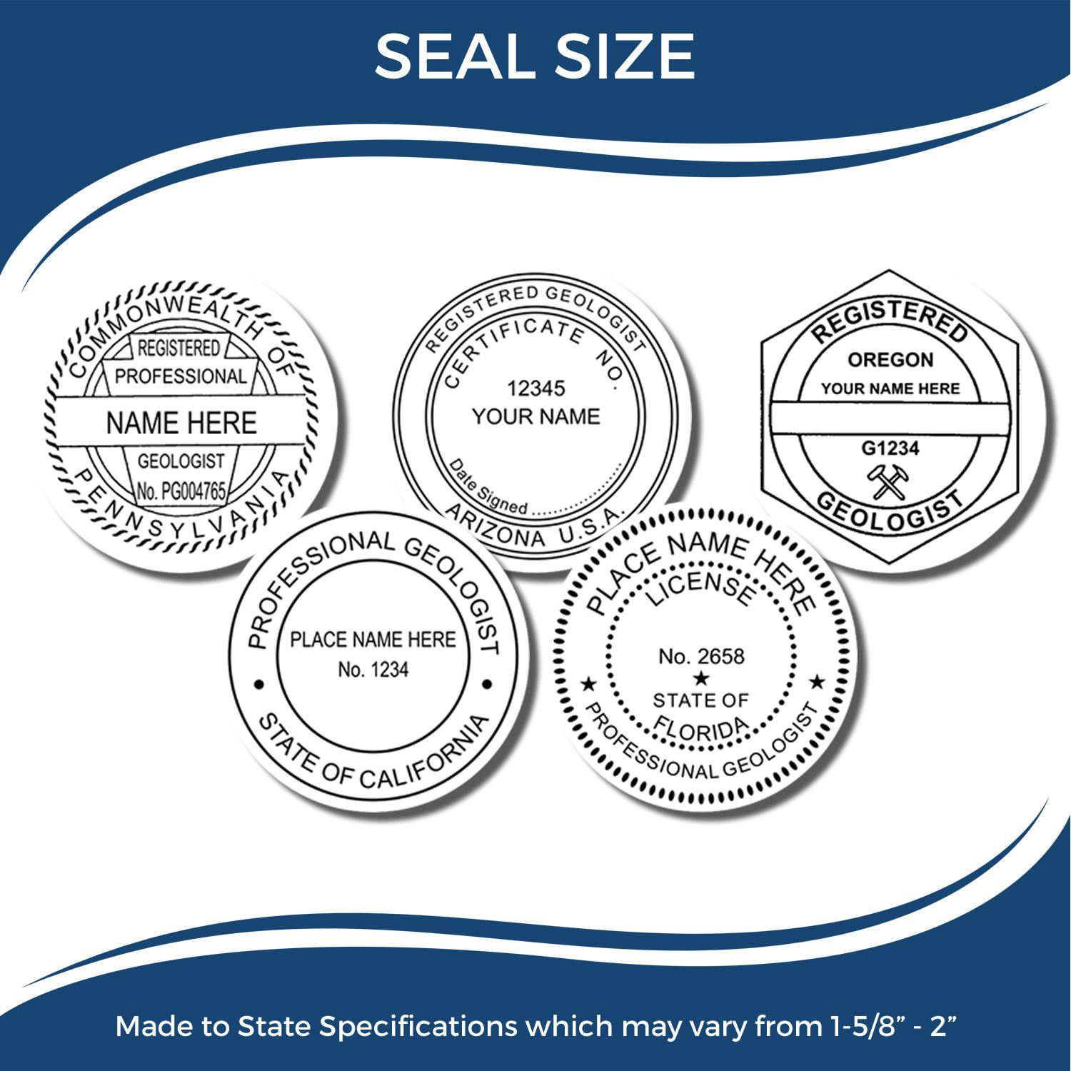 Geologist Blue Soft Seal Handheld Embosser - Engineer Seal Stamps - Embosser Type_Handheld, Embosser Type_Soft Seal, Type of Use_Professional