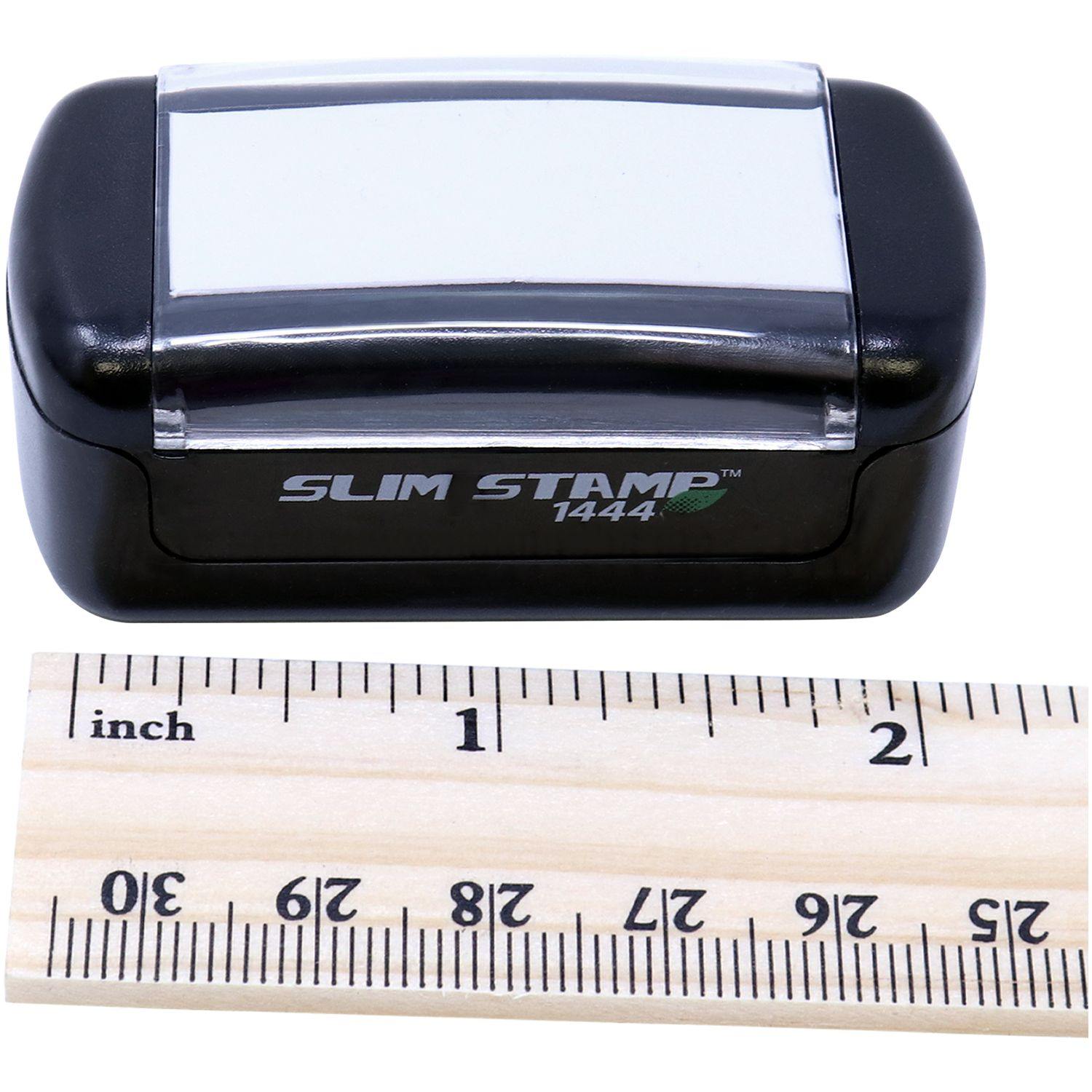 Measurement Slim Pre-Inked Lowercase For Deposit Only Stamp with Ruler